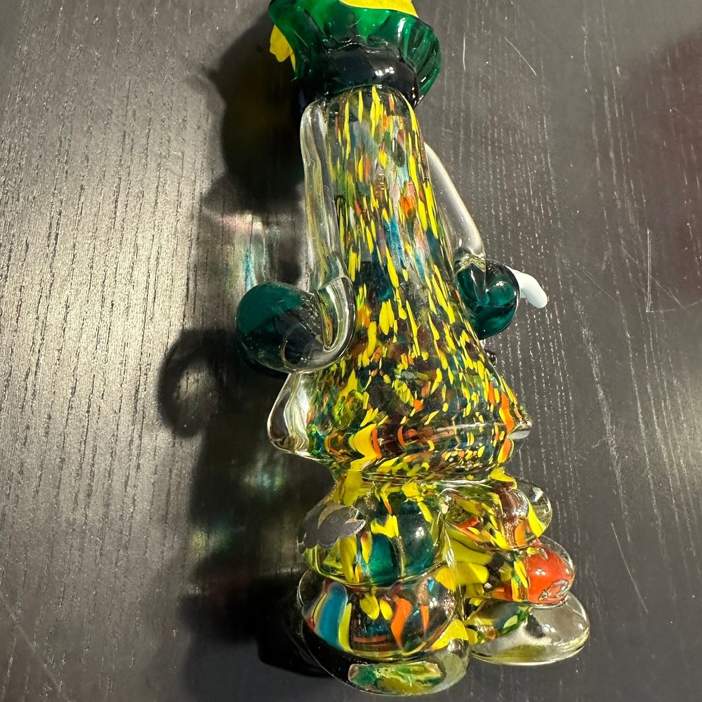 Murano Style Art Glass Clown Figurine with Umbrella Yellow Hair Millefiori 8in - Picture 8 of 8